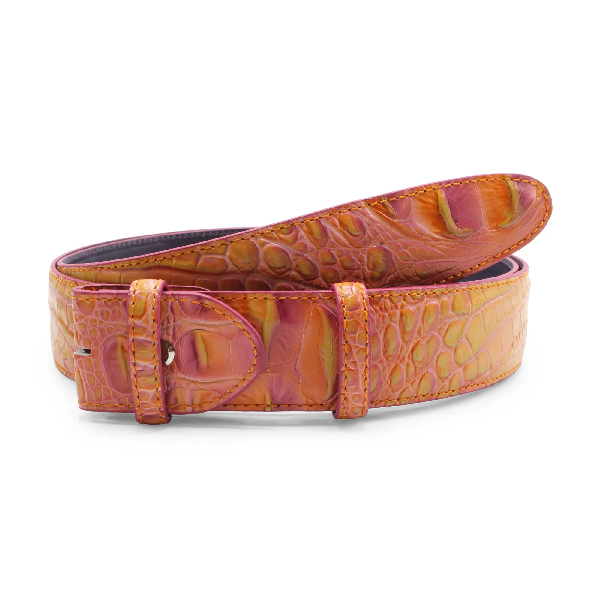 Rainbow Mock Croc Belt Strap