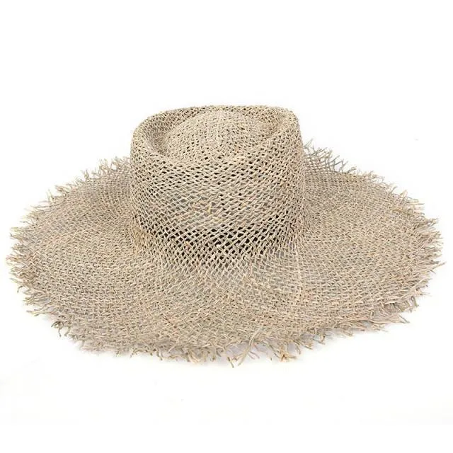 Straw Beach Visor Hats Wide Brim Sunhat Fashionable Hat For Women