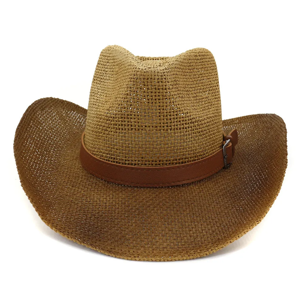 Straw Cowboy Hats Men And Women Straw Cowboy Hat Outdoor Seaside Beach Hat