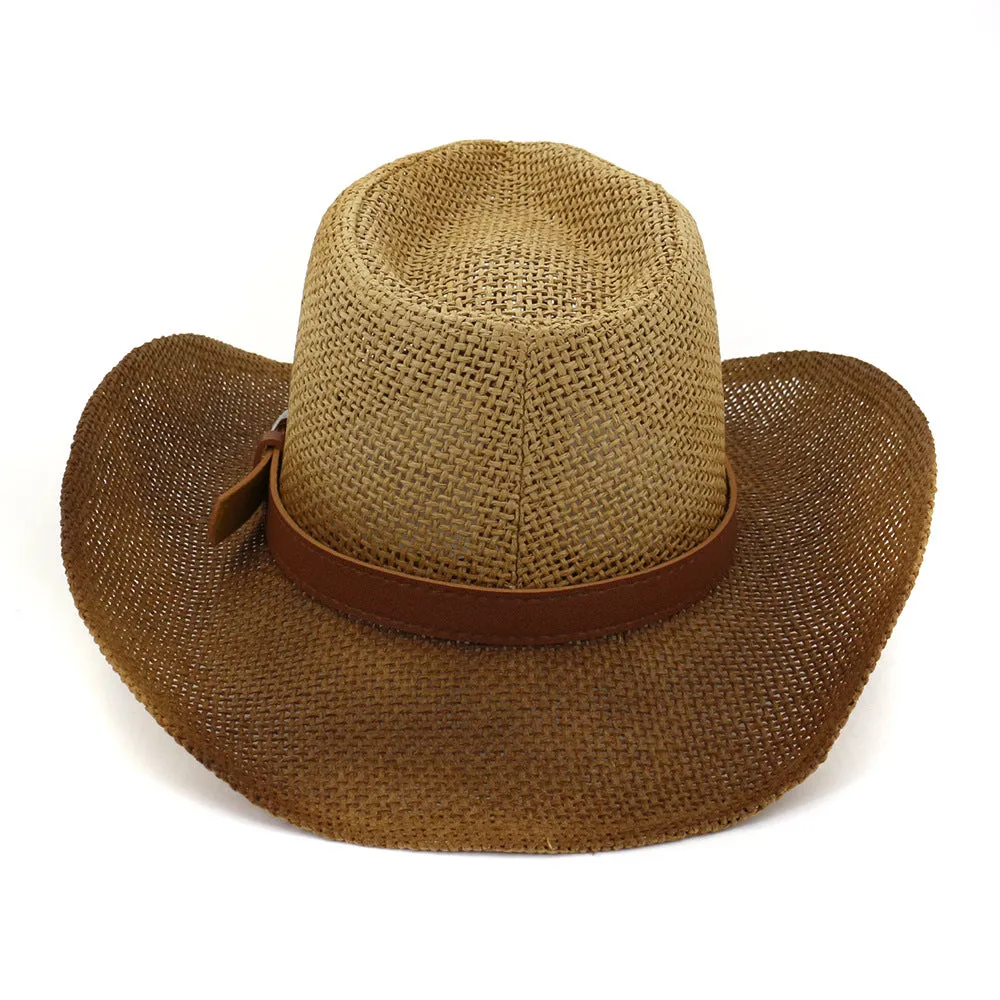 Straw Cowboy Hats Men And Women Straw Cowboy Hat Outdoor Seaside Beach Hat