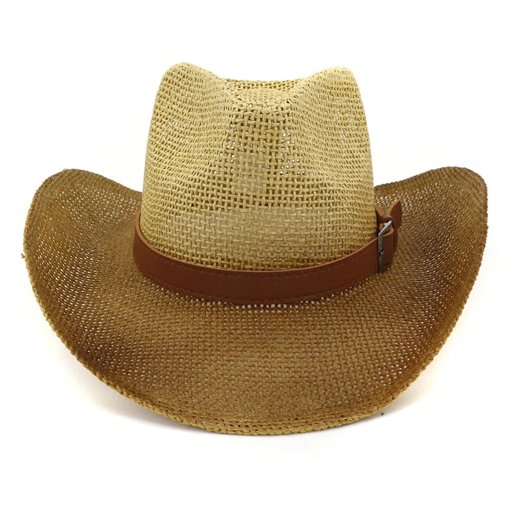 Straw Cowboy Hats Men And Women Straw Cowboy Hat Outdoor Seaside Beach Hat