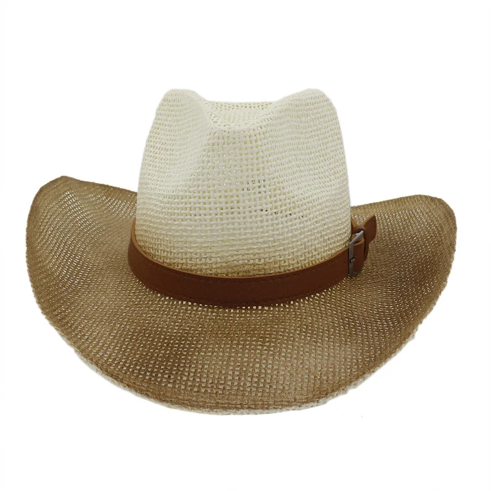 Straw Cowboy Hats Men And Women Straw Cowboy Hat Outdoor Seaside Beach Hat