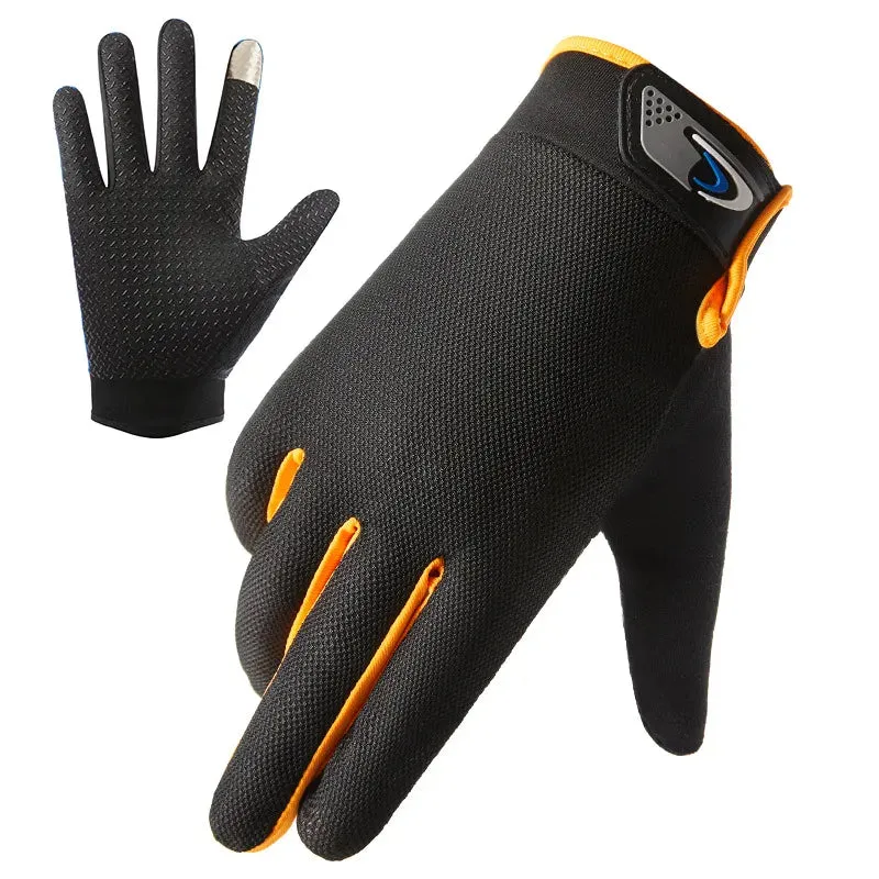 Summer Men's Fishing Gloves Anti-UV Cycling Women Two Finger Cut Male Touch Screen Angling Anti-Slip Breathable Fitness Gloves