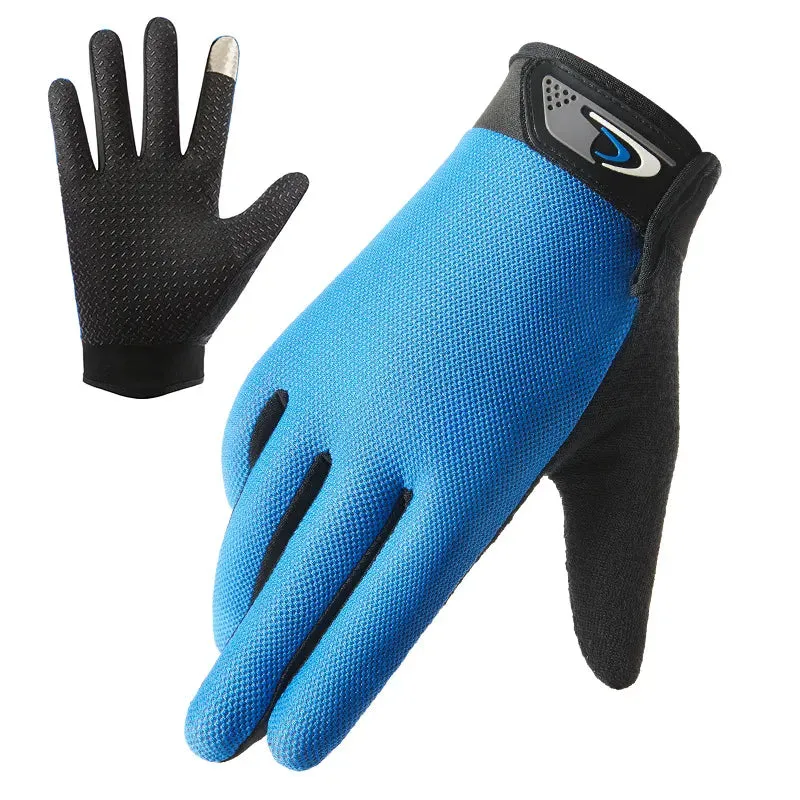 Summer Men's Fishing Gloves Anti-UV Cycling Women Two Finger Cut Male Touch Screen Angling Anti-Slip Breathable Fitness Gloves