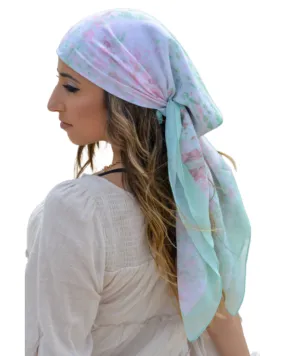 Tie Ur Knot Pastel Green Snakeskin Watercolor Untied Scarf