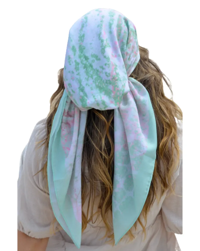 Tie Ur Knot Pastel Green Snakeskin Watercolor Untied Scarf