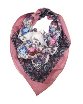 Traditional Polish Folk Head Scarf - Ukrainian Collection, Pastel Pink