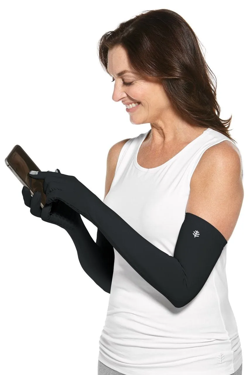 Unisex Culebra UV Long Sun Gloves  |  Black