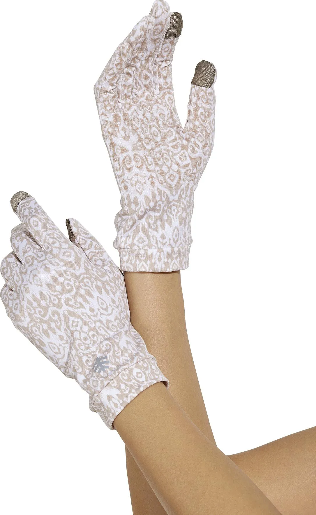 Unisex Gannett UV Gloves | Warm Taupe Coastal Ikat