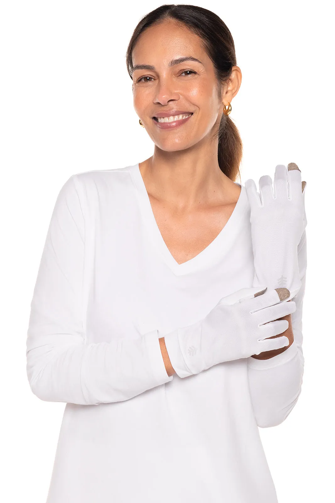 Unisex Gannett UV Gloves | White