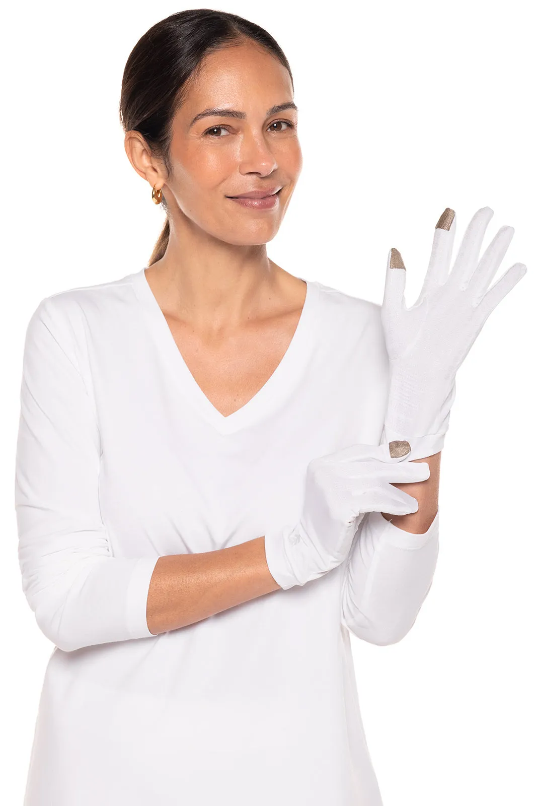 Unisex Gannett UV Gloves | White