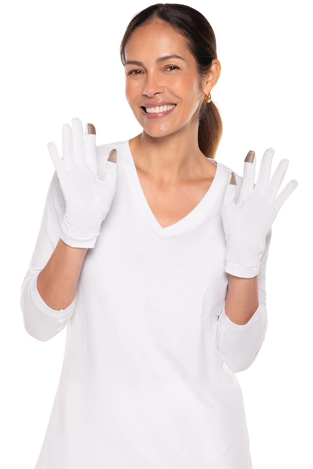 Unisex Gannett UV Gloves | White