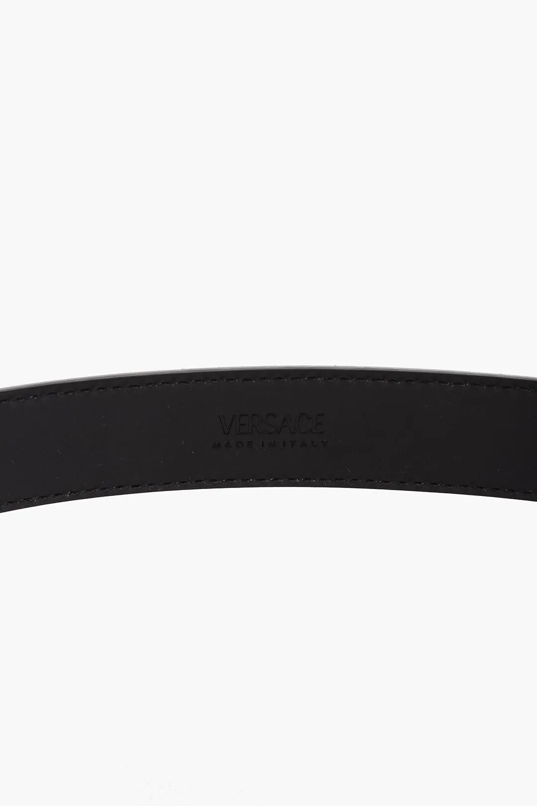 Versace Leather MEDUSA HERITAGE Belt with Two-Tone Metal Loops 30mm