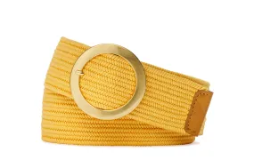 Wide Stretch Belt with Circle Buckle