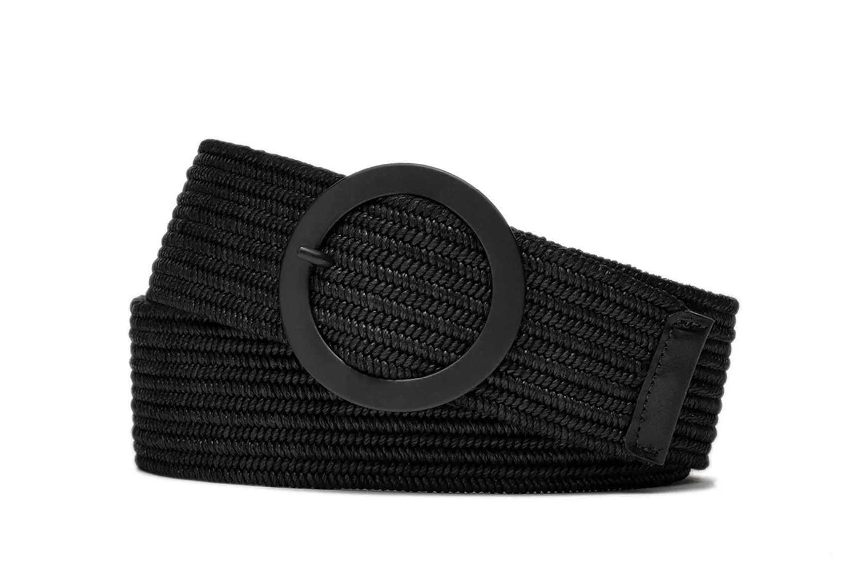 Wide Stretch Belt with Circle Buckle