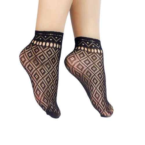 Women Mesh Silk Ultra-Thin Transparent Nylon Lace Socks