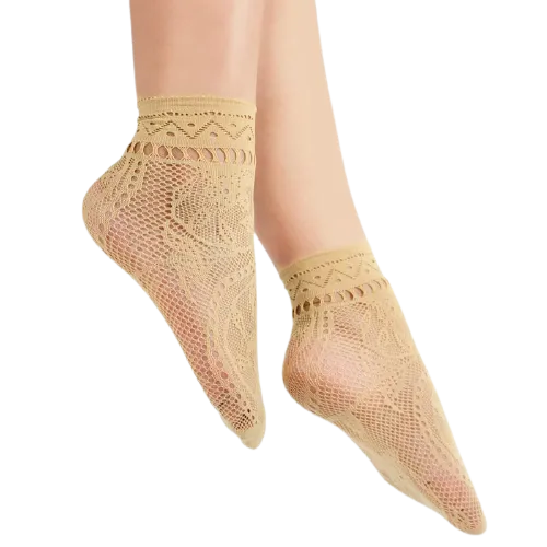 Women Mesh Silk Ultra-Thin Transparent Nylon Lace Socks